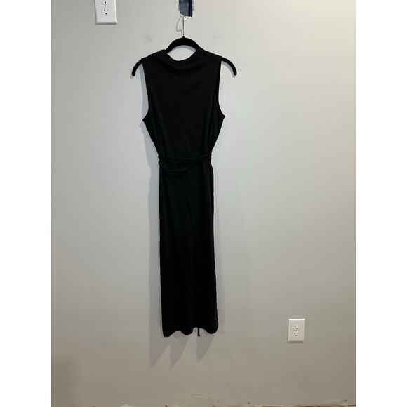 Vince Prima Cotton Midi Black Dress Size Small Sleeveless Round neck‎ - Picture 3 of 8